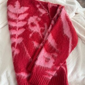 Topshop Red and Pink Knit Sweater